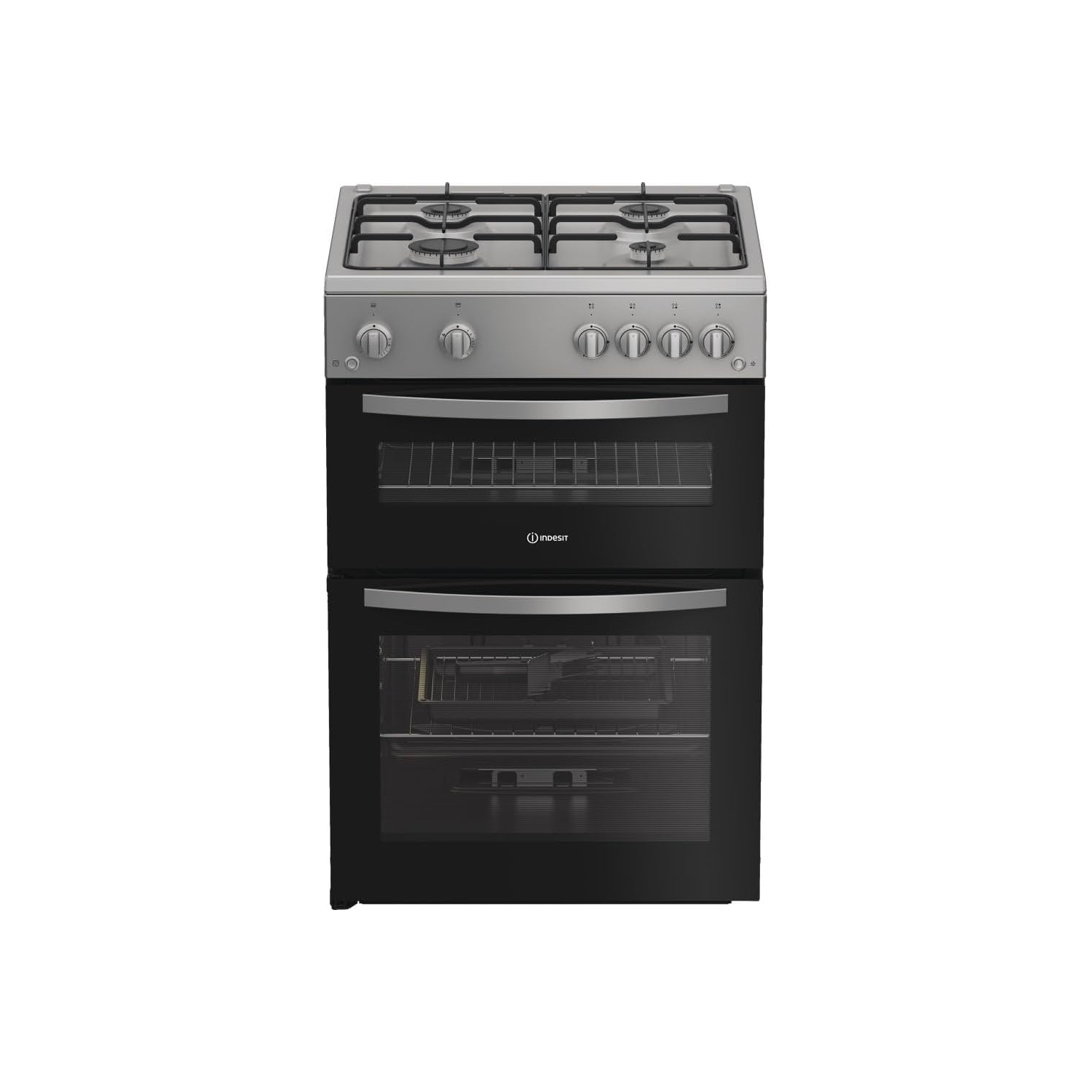 Indesit IDG6GS - 60cm Gas Double Cooker - Silver full image