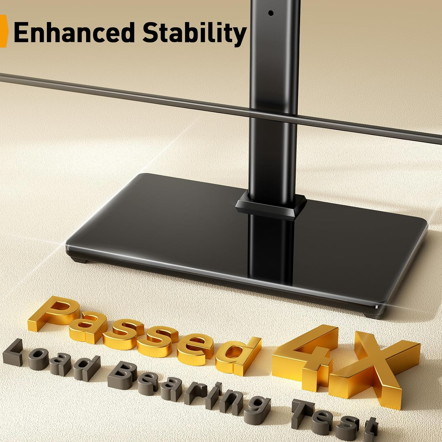 Universal TV Stand for 24-60 inch TVs up to 45kg, Swivel and Height Adjustable Table Top TV Stands, TV Mount Stand with Tempered Glass Base, Pedestal TV Stand with Bracket Max VESA 400x400mm full image