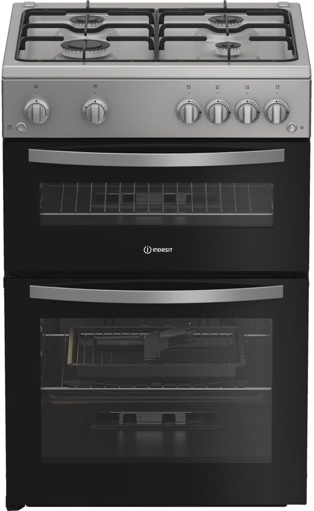 Indesit IDG6GS - 60cm Gas Double Cooker - Silver thumbnail image