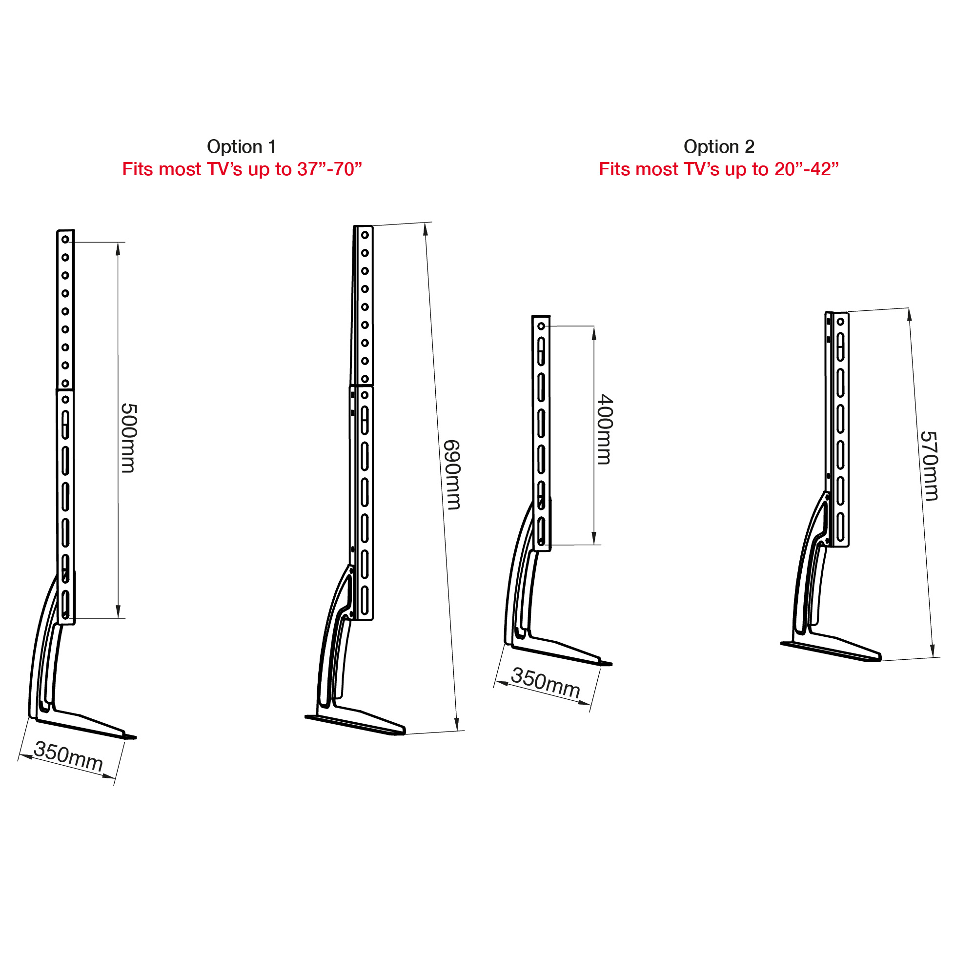 Universal Table-top TV Stand Leg Mount For 27-65" LED LCD Flat Screen TV Bracket thumbnail image